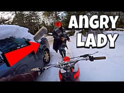 Angry Lady Vs Pit Bike