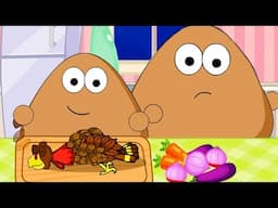 Pou Baby Cartoon - Pou Baby Thanksgiving Slacking Game for Kids