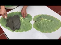 Create extremely vivid flower pots from taro leaves and cement - Beautiful And Easy