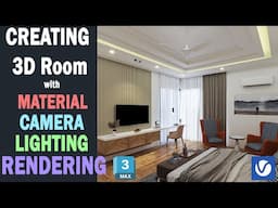 Creating 3d Room Model with Material +Camera+ Lighting+ Rendering in 3ds max.