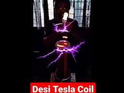 Desi Tesla Coil for Wireless Electricity #Shorts Video Meet V S Sabu, Scientist going viral