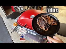 Wber Q2800N+ Portable Gas Grill! / Cast Iron Seared Chuck Eye Steak! #weber