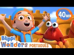 O Super Castelo de Areia do Blippi! | Blippi Brasil | Desenhos Animados Educativos