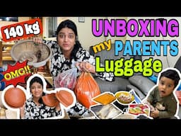 Unboxing my parents Luggage || Banglore to London✈️ || 140 kg || OMG || Lintu Rony