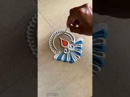 Easy and quick diya border rangoli pattern! #diwali #rangoli #shubhdeepawali