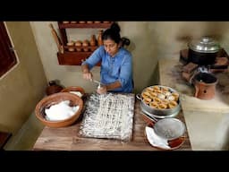 This Village Dish of Wheat Flour cooked inside Bamboo Stems goes well with Fish Curry & Chili Paste