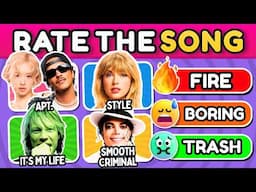 RATE THE SONG! 🔥💩​ Popular Songs of All Time Tier List 🎵 | Music Quiz