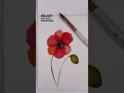 Easy watercolour poppy