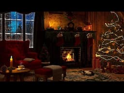 Relaxing Christmas Music w/ Crackling Fireplace | Cozy Christmas Ambience 24/7