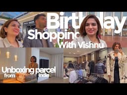 Birthday shopping with Vishnu | Birthday dress shopping | Unboxing parcel from India