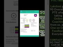 Lakshmi Got 90 Overall in PTE With Online Coaching and One on One Feedback Everyday | M and MM PTE