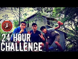 24 HOUR OVERNIGHT CHALLENGE IN ABANDONED HOUSE!!