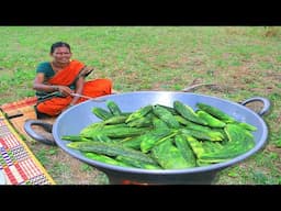 Whole!! Bitter Gourd Oil Curry | Raw Paavakai Fried Gravy | Village Cooking | Side Dish Recipes