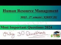 HRM Most Important Question for 2024 MBA 2nd Sem Exam AKTU, Human Resource Management Important Que.