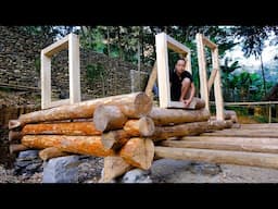 Door-frames & Windows, Walls for My New Big Log HOME in the Wilderness | Building A Log Cabin (Ep3)