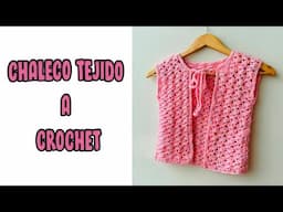 🌈hermoso!! Chaleco Tejido a crochet para Niñas (todas las tallas)