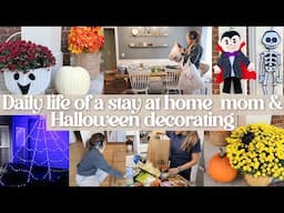 PRODUCTIVE FALL DAY | Halloween outdoor decorating, cleaning motivation & daily mom life!