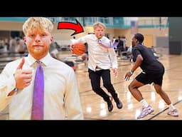 Undercover Businessman Plays Basketball!