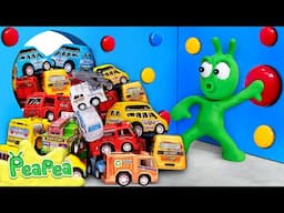 🍟🍕 PeaPea's Epic Adventure of 1000 Mystery Buttons Challenge 🚗 Funny Cartoon - Pea Pea