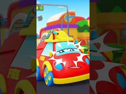 Wheels On The Firetruck #shorts #nurseryrhymes #streetvehicles #carcartoons #kidscar