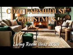 Cozy Christmas Farmhouse Decor: Living Room Ideas 2024