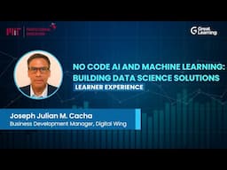 MIT No Code AI and Machine Learning Review by Joseph Julian | MIT Professional Education