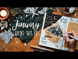 January 2024 Bullet Journal Set Up | Magic Moth Scrapbooking Theme