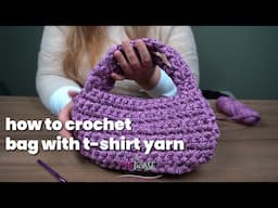 Easy Crochet Bag with T-Shirt Yarn | #diy #howto #howtocrochet