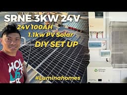 SRNE 3KW 24V Hybrid Inverter Off-Grid DIY set up | 1.1Kw solar panel