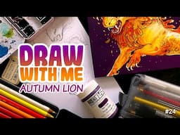 A leafy autumn lion dragon 🍁 DRAW WITH ME Ep 24