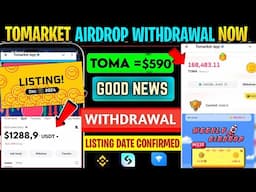 Tomarket Token Withdrawal process | $TOMA Token Claim Today | Listing Date Confirmed Weekly Airdrop