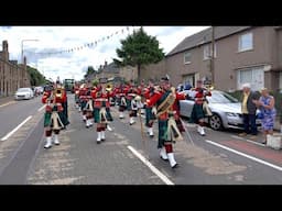 Band of The Royal Regiment of Scotland playing on the outward march during 2024 Linlithgow Marches