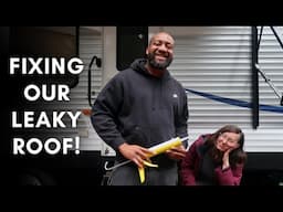 OUR RV ROOF IS LEAKING! How we used lap sealant to fix the roof on our travel trailer