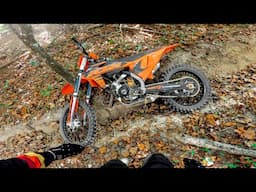 Woods Riding on KTM 150 - Hit a Tree