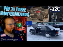 American Reacts to European Diesels COLD STARTS PART 2! *Extreme Cold