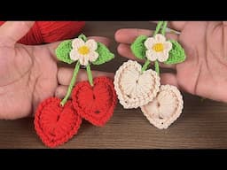 Make your own keychain 😍 Very easy to make crochet heart keys (amigurumi)