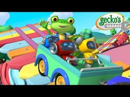 DIY Rollercoaster at the Garage 🎢 | Gecko's Garage | Trucks For Children | Cartoons For Kids