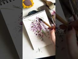 My take on painting a Wisteria flower in watercolor. #paintwithme #watercolorpainting #watercolor