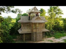 Build Beautiful Construction 2-story Bamboo Villa House Design In Forest