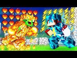 STORM Armor JJ vs FLAME Armor Mikey in Minecraft - Maizen JJ and Mikey