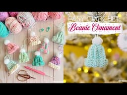 EASY CROCHET: Mini Beanie Christmas Ornament (Beginner-Friendly!)