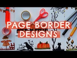 8 BORDER DESIGNS to draw ✨ PROJECT FILE decoration ideas WITH HALLOWEEN and FALL DRAWINGS