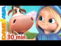 😁 Skip to My Lou and More Nursery Rhymes |Farm Animals Song | Baby Songs by Dave and Ava 😁