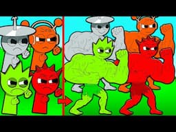 INCREDIBOX SPRUNKI BECAME THE STRONGEST! MUSCLE OREN RADDY OWAKCX CLUKR Cartoon Animation