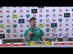 Ireland v Fiji Captain's Run Press Conference With Caelan Doris