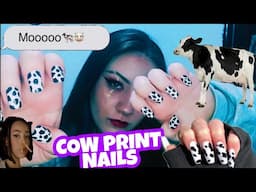 Diy Unha Estampa de Vaquinha. Diy Cow Print Nail 🐄🌟