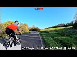 1 hour Autumn Indoor Cycling Workout Saarland🚴‍♀️🍁🍂🌞 Speed Display 4K