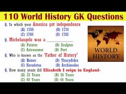 110 World History GK | World General Knowledge Questions and Answers | World GK MCQ | World GK Quiz