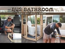 BUILDING OUR BUS BATHROOM - EP 4. Framing up our shower & sliding toilet - Toyota Coaster.