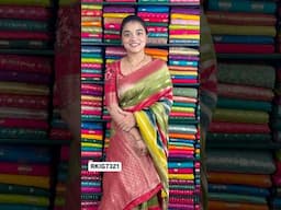 Maty Georgette Malti Colour Green And Red Saree #rkcollectionsarees